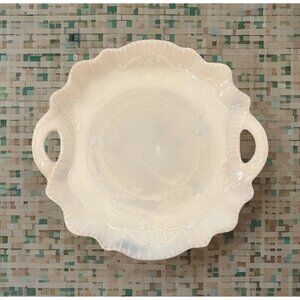 Antique Victorian Opaline Milk Glass Dessert Tray Dithridge Cake Plate 1880 EAPG
